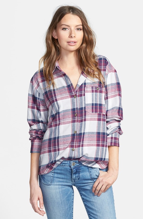 Plaid Cotton Flannel Shirt 